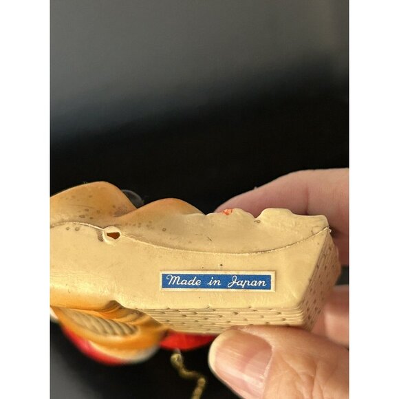 4 Vintage Ornaments Flocked Santa & Mrs Claus Christmas Mouse Santa by Fire - Picture 4 of 11